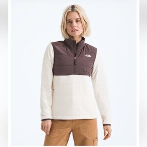 NWT North Face Womens Mountain Sweatshirt Pullover, Medium, White Dune/Quartz